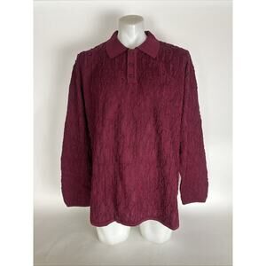 Limnos Australia Knit Polo Shirt Sweater Red Burgandy Men’s Size XL